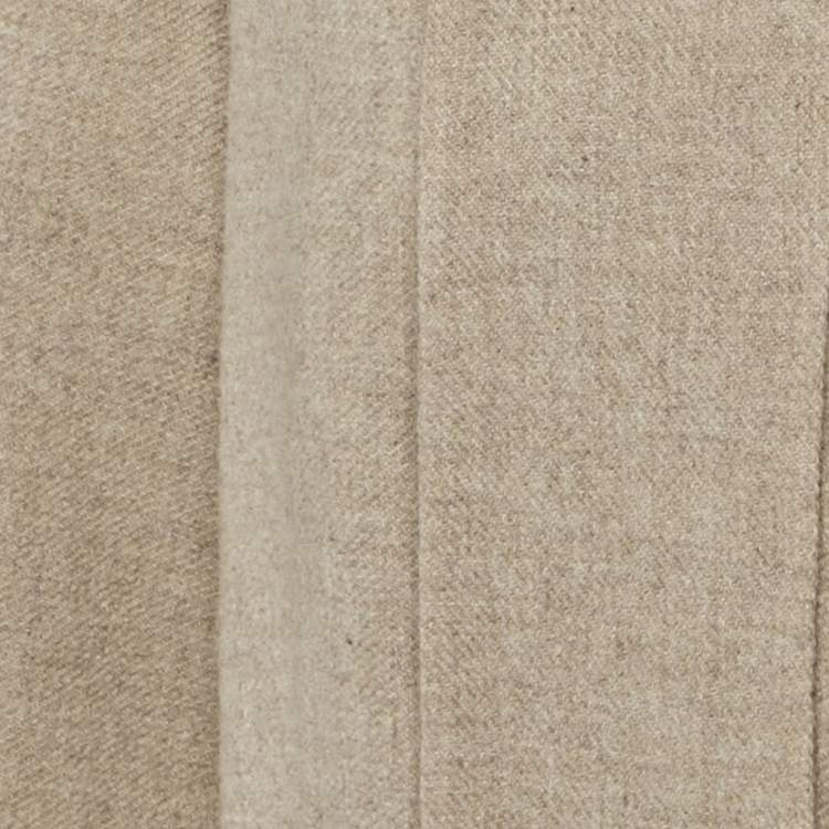 Pre Owned Carolina Herrera Beige Wool Fur Detail Open Front Jacket M