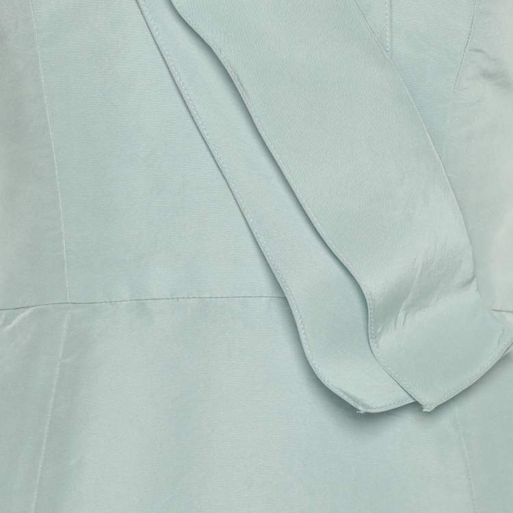 Pre Owned Carolina Herrera Light Blue Crepe Maxi Dress M