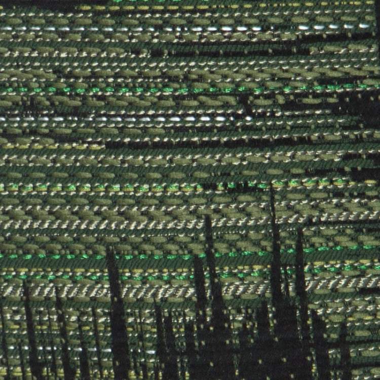 Pre Owned Carolina Herrera Green and Black Jacquard Skirt XL