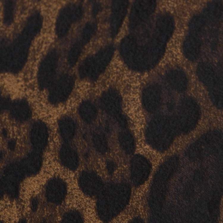 Pre Owned CH Carolina Herrera Bicolor Leopard Pattern Jacquard Tapered Pants L