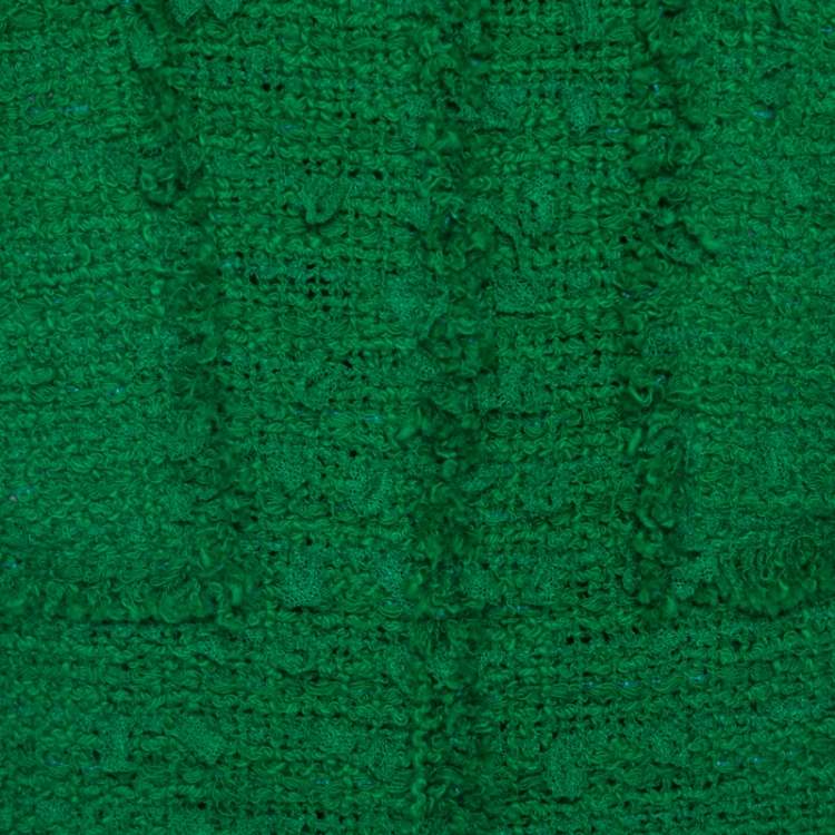 Pre Owned CH Carolina Herrera Green Boucle Knit Drop Waist Dress M