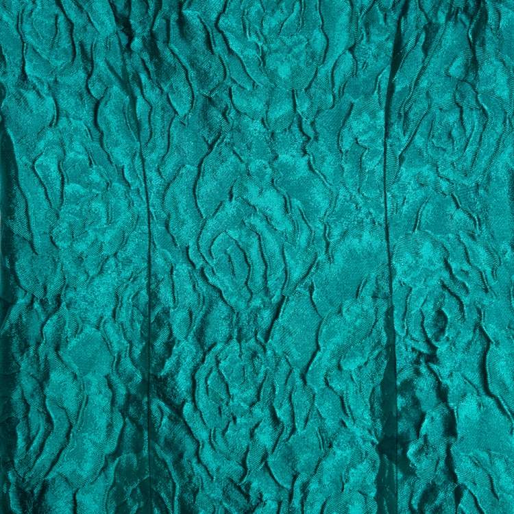 Pre Owned Carolina Herrera Green Jacquard Strapless Mermaid Gown S 