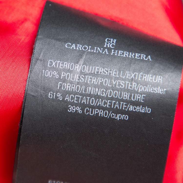 Pre Owned Carolina Herrera Red Sateen Backless Evening Gown M