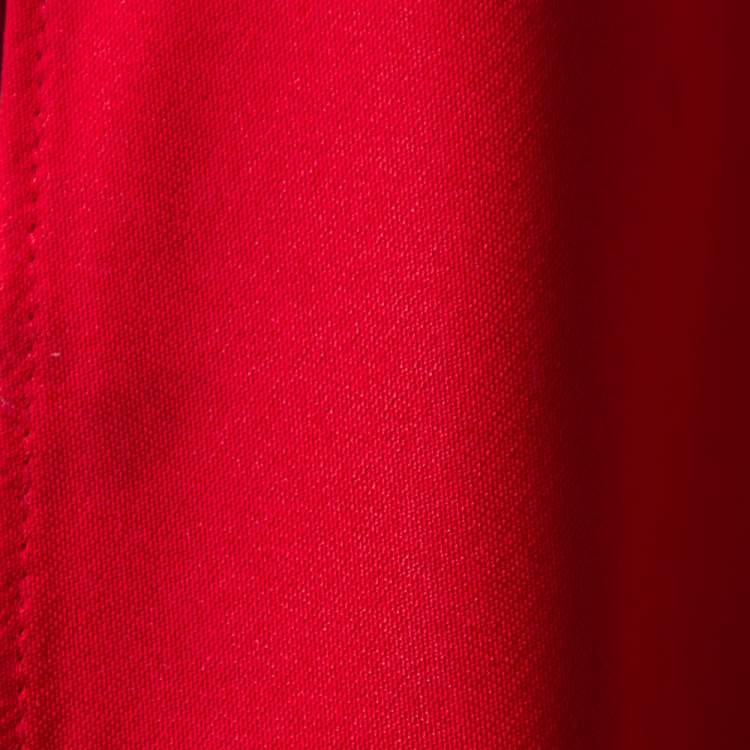 Pre Owned Carolina Herrera Red Sateen Backless Evening Gown M
