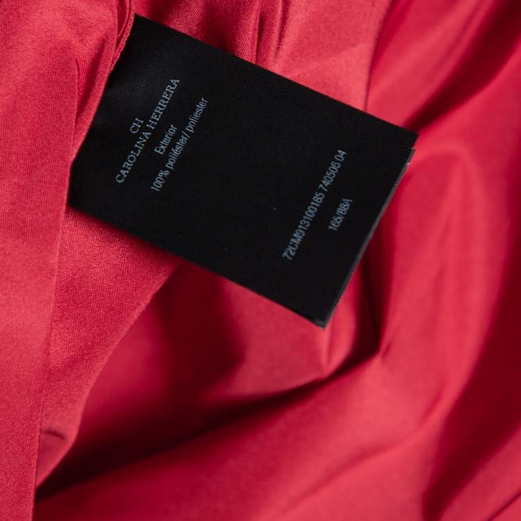مملوكة مسبقًا CH Carolina Herrera Red Cache-Coeur Taffeta Shirt-Dress Evening Gown S
