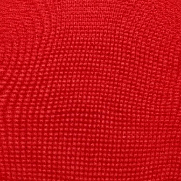 Pre Owned CH Carolina Herrera Red Wool Knit Bow Detail Dress XS