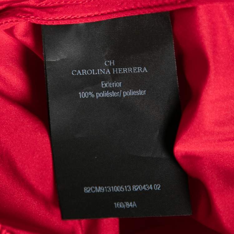 Pre Owned CH Carolina Herrera Red Cache-Coeur Taffeta Shirt-Dress Evening Gown S