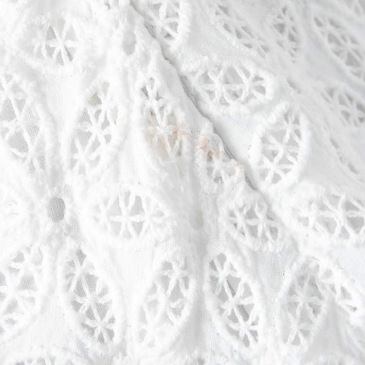 Pre Owned CH Carolina Herrera White Embroidered Cotton Sleeveless Dress S