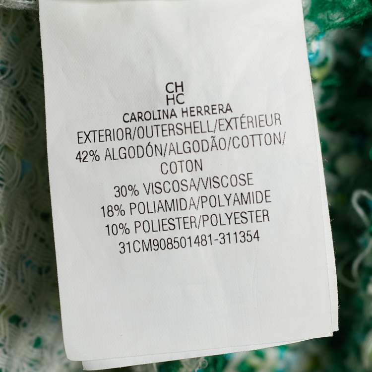 مملوكة مسبقًا CH Carolina Herrera Green Tweed Shift Dress S