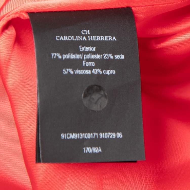 مملوكة مسبقًا CH Carolina Herrera Pink and Red Gemoetric Jacquard Maxi Shirt Dress M