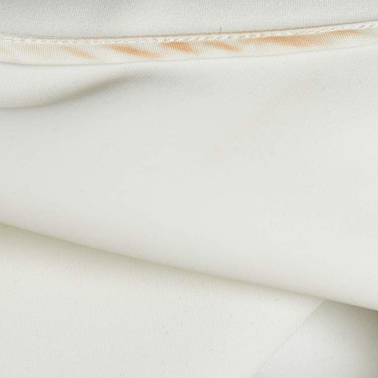Pre Owned CH Carolina Herrera White Crepe Asymmetrical Sleeves Top S