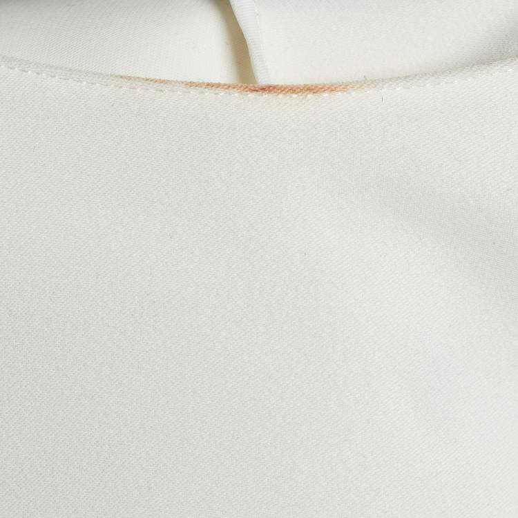 Pre Owned CH Carolina Herrera White Crepe Asymmetrical Sleeves Top S