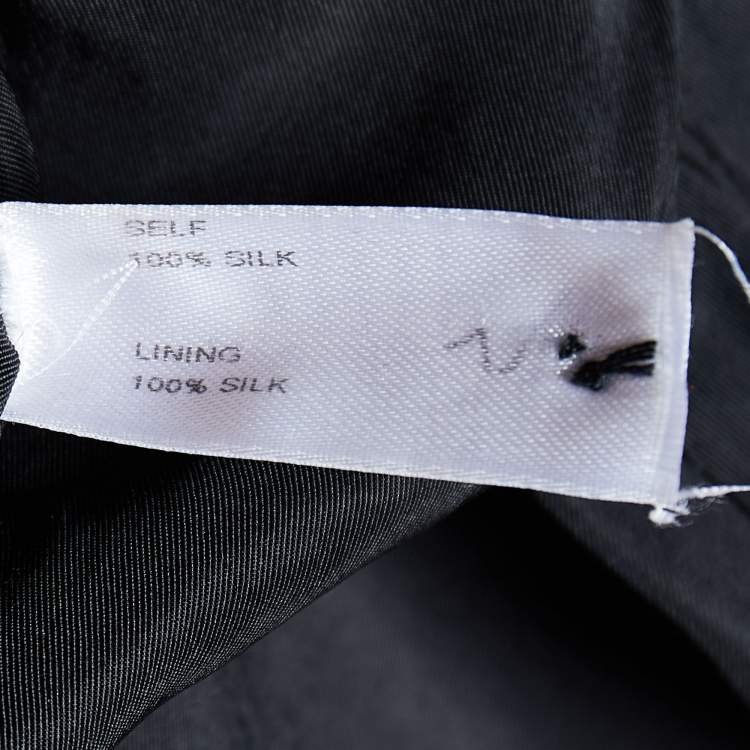 Pre Owned Carolina Herrera Black Silk Oversized Sleeve Detail Shirt S