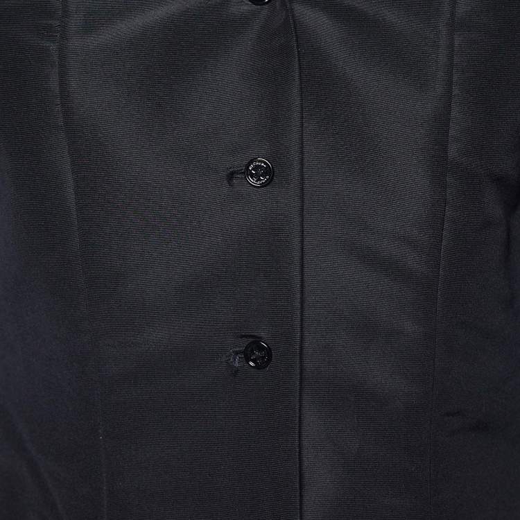 Pre Owned Carolina Herrera Black Silk Oversized Sleeve Detail Shirt S
