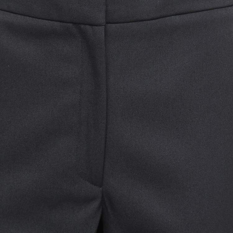 Pre Owned Carolina Herrera Black Wool Straight Leg Trousers L
