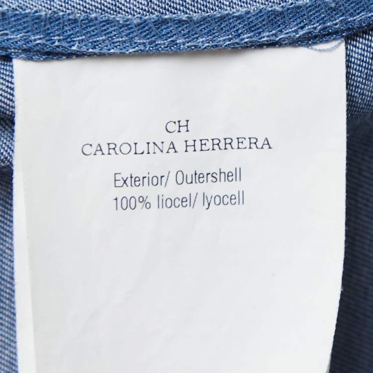Pre Owned Carolina Herrera Blue Lyocell Oversized Tunic Dress XS