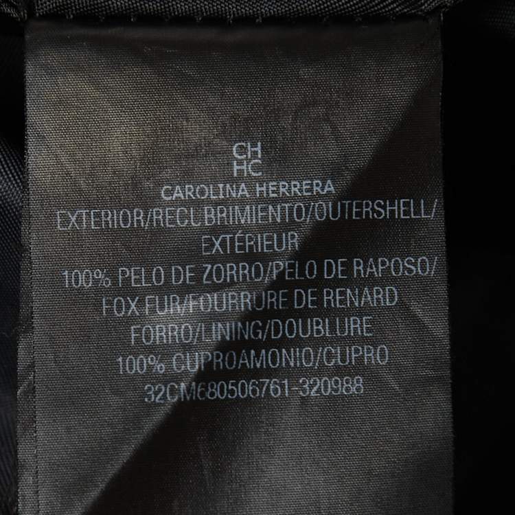 Pre Owned CH Carolina Herrera Brown Fox Fur Sleeveless Hook Front Jacket XS