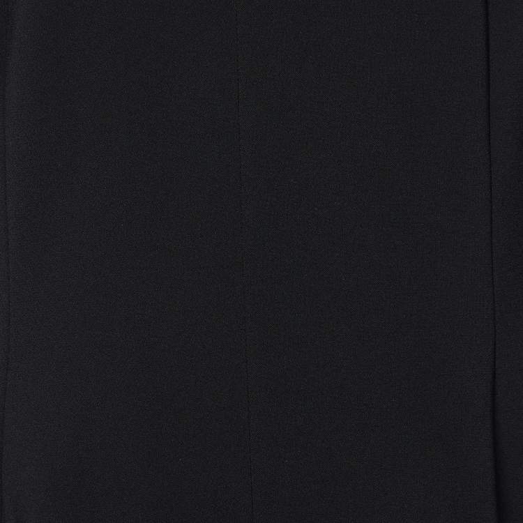 Pre Owned Carolina Herrera Black Cady Flared Midi Dress L