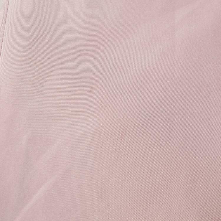 Pre Owned Carolina Herrera Pink Silk Draped Back Mermaid Gown L