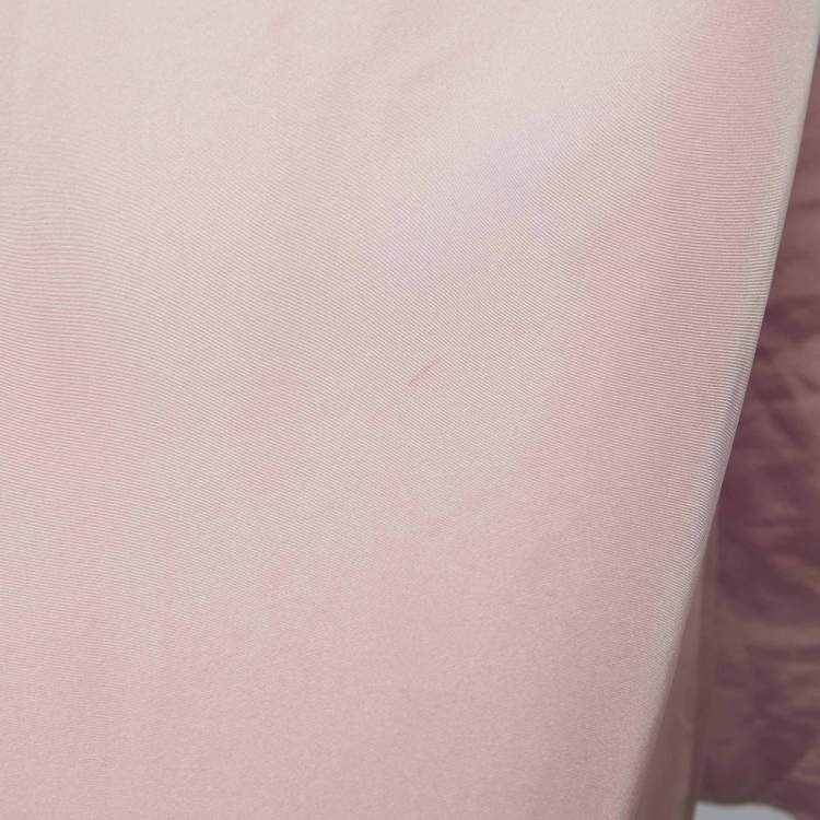 Pre Owned Carolina Herrera Pink Silk Draped Back Mermaid Gown L