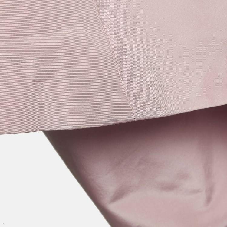 Pre Owned Carolina Herrera Pink Silk Draped Back Mermaid Gown L