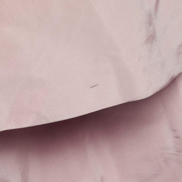 Pre Owned Carolina Herrera Pink Silk Draped Back Mermaid Gown L