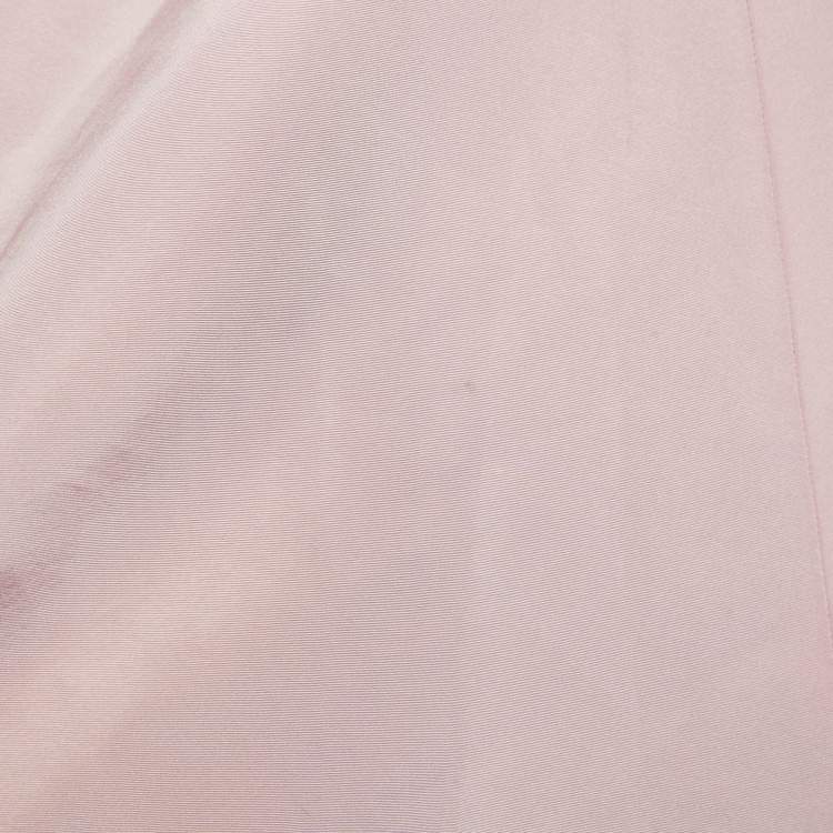 Pre Owned Carolina Herrera Pink Silk Draped Back Mermaid Gown L