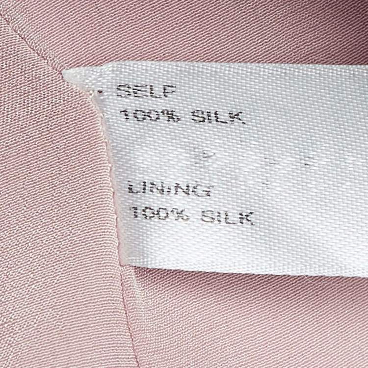 Pre Owned Carolina Herrera Pink Silk Draped Back Mermaid Gown L