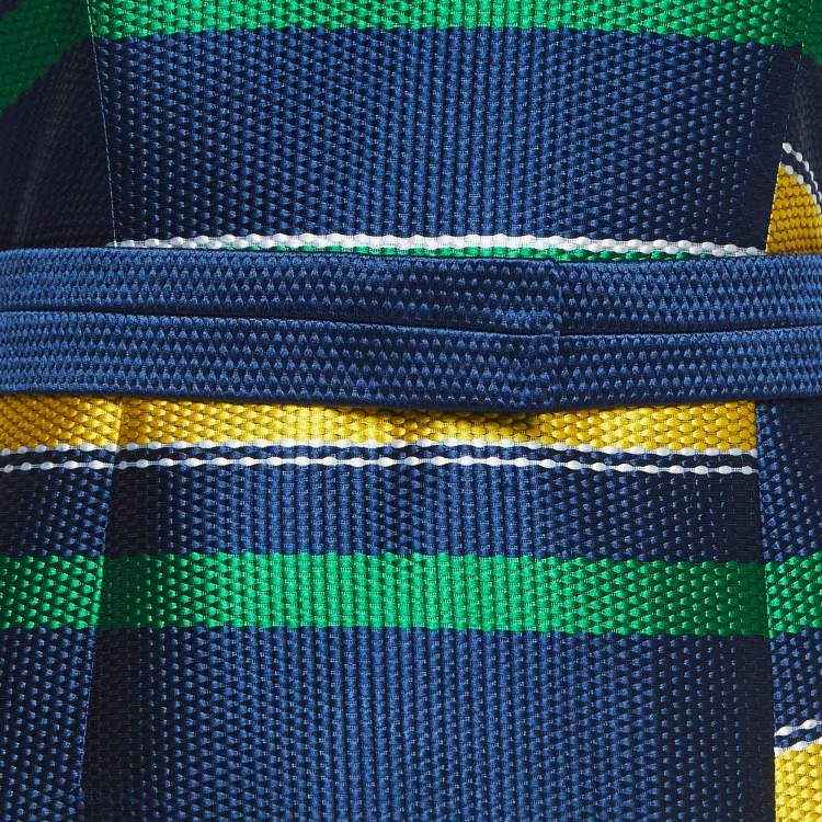 Pre Owned CH Carolina Herrera Multicolor Striped Textured Knit Belted Short Dress S