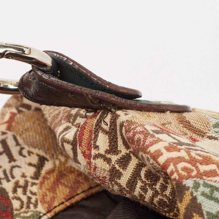 Pre Owned Carolina Herrera Multicolor Printed Canvas and Leather Chain Hobo