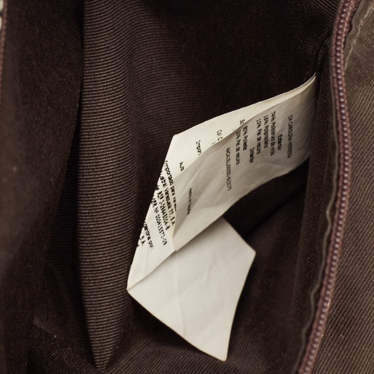 Pre Owned Carolina Herrera Cream/Brown Monogram Coated Canvas and Leather Chain Hobo