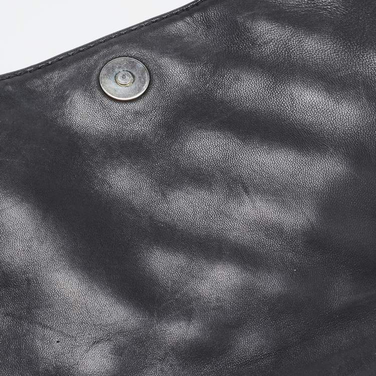 Pre Owned Carolina Herrera Black Quilted Leather Flap Chain Shoulder Bag