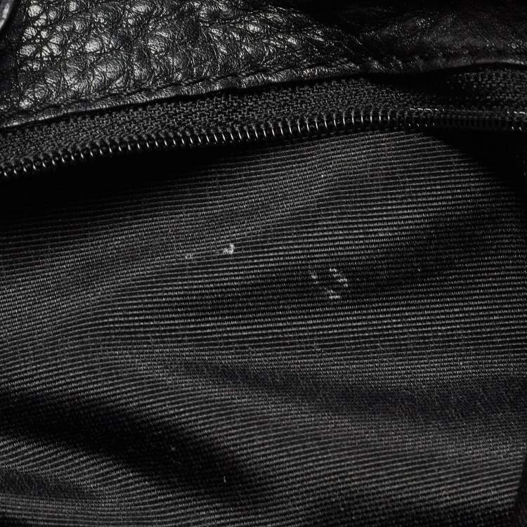 Pre Owned Carolina Herrera Black Monogram Embossed Leather Audrey Tote