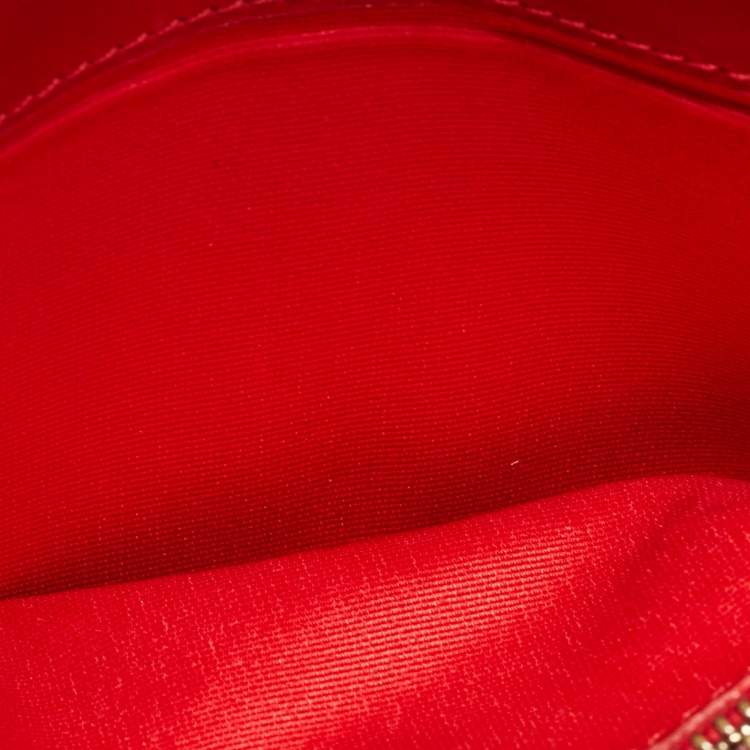 Pre Owned Carolina Herrera Red Monogram Embossed Leather Bifold Long Wallet