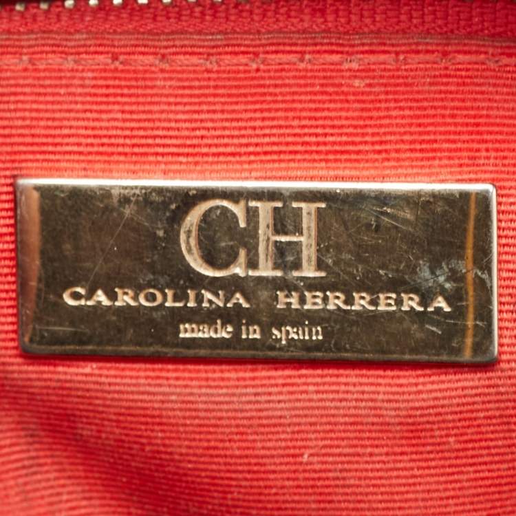 Pre Owned Carolina Herrera Dark Blue Leather Matteo Tote