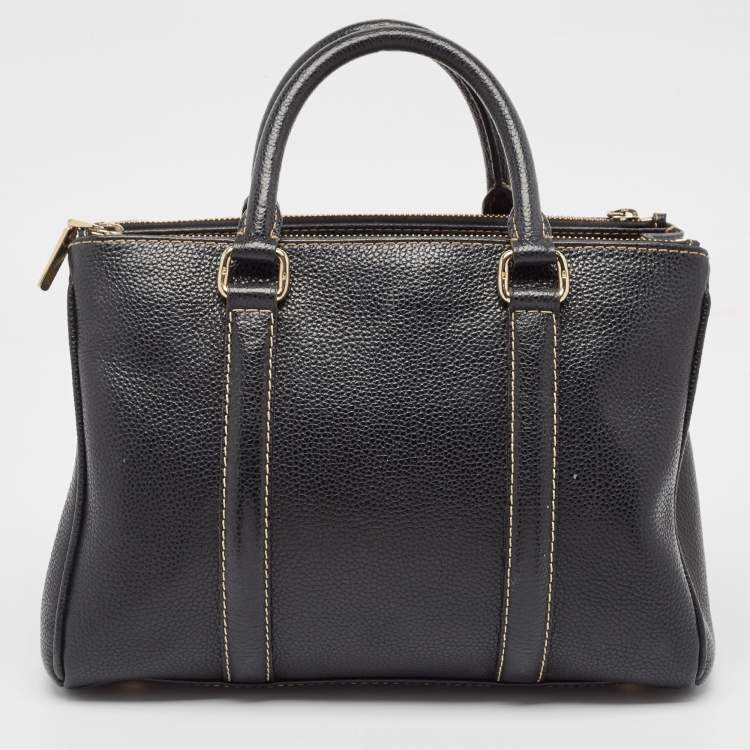Pre Owned Carolina Herrera Dark Blue Leather Matteo Tote