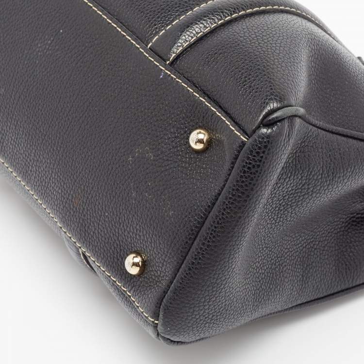 Pre Owned Carolina Herrera Dark Blue Leather Matteo Tote
