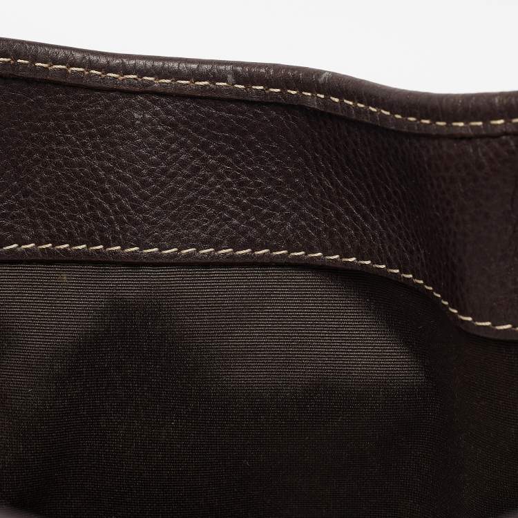 Pre Owned Carolina Herrera Cream/Brown Monogram Coated Canvas and Leather Chain Tote