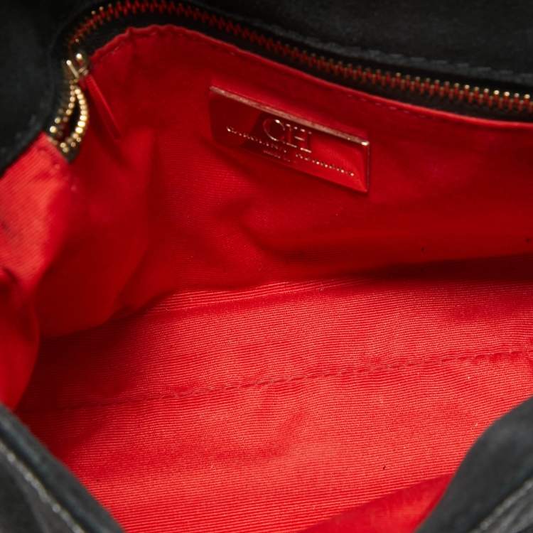 Pre Owned Carolina Herrera Black Quilted Leather CHHC Flap Shoulder Bag