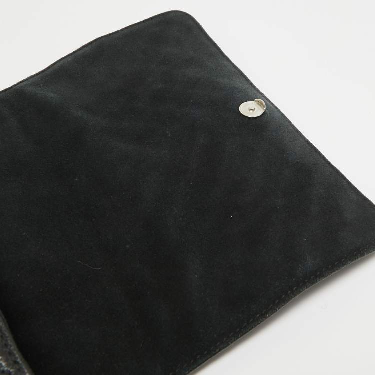 Pre Owned Carolina Herrera Black Quilted Leather CHHC Flap Shoulder Bag