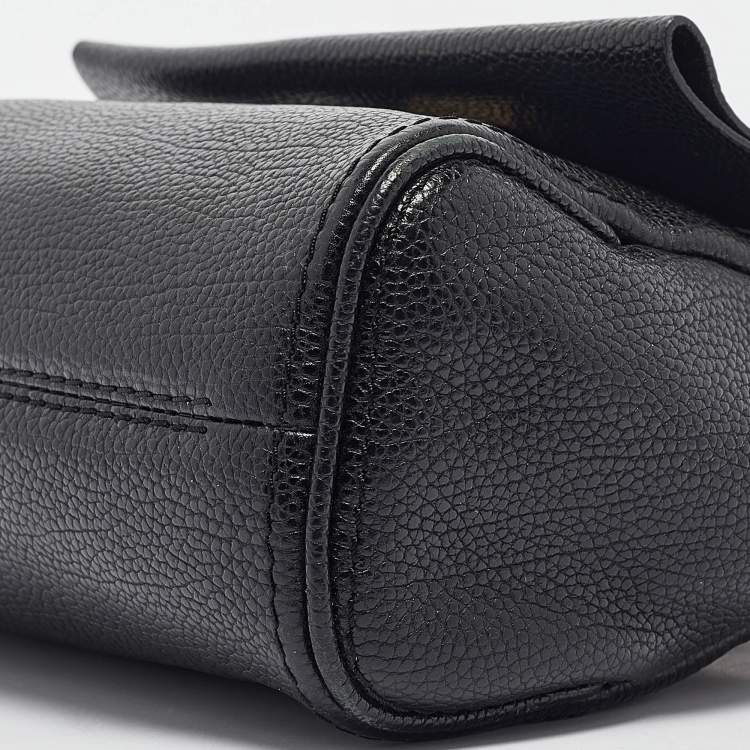 Pre Owned Carolina Herrera Black Leather Small Minuetto Top Handle Bag