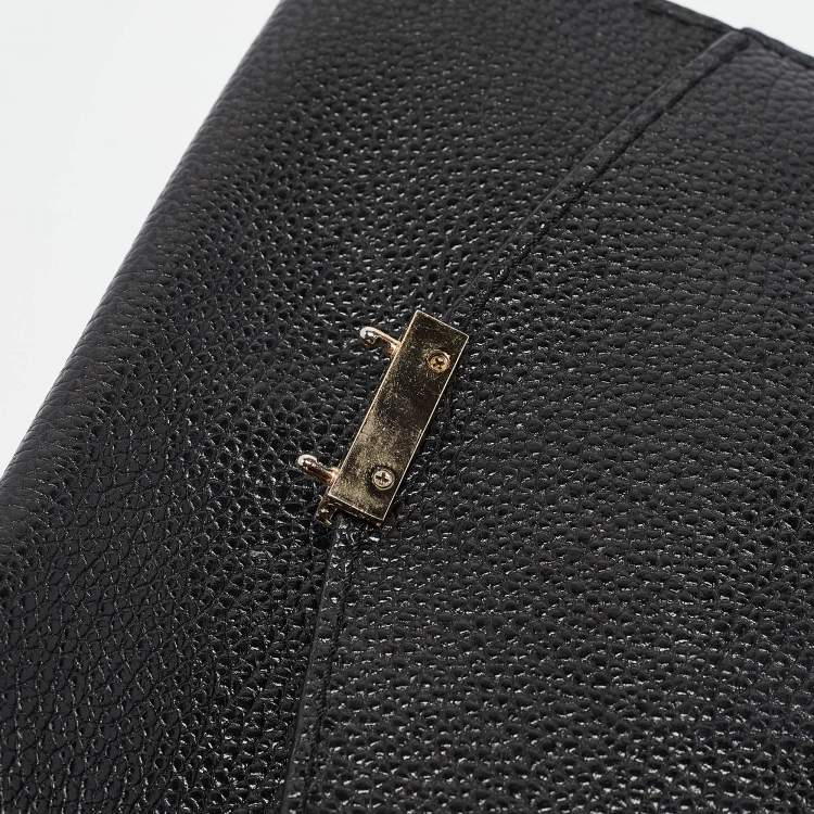 Pre Owned Carolina Herrera Black Leather Small Minuetto Top Handle Bag