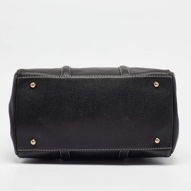 Pre Owned Carolina Herrera Black Leather Matteo Tote