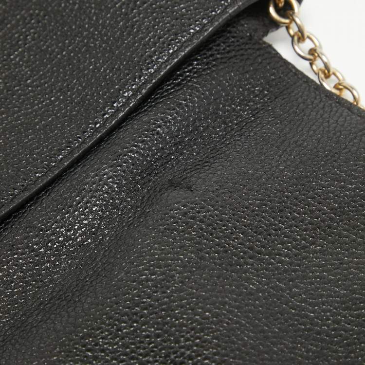 Pre Owned Carolina Herrera Black Leather Minuetto Flap Top Handle Bag
