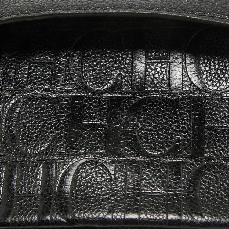 Pre Owned Carolina Herrera Black Leather Minuetto Flap Top Handle Bag