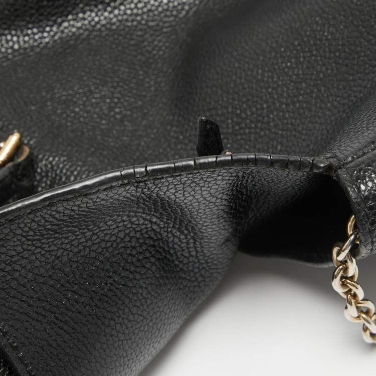 Pre Owned Carolina Herrera Black Leather Minuetto Flap Top Handle Bag