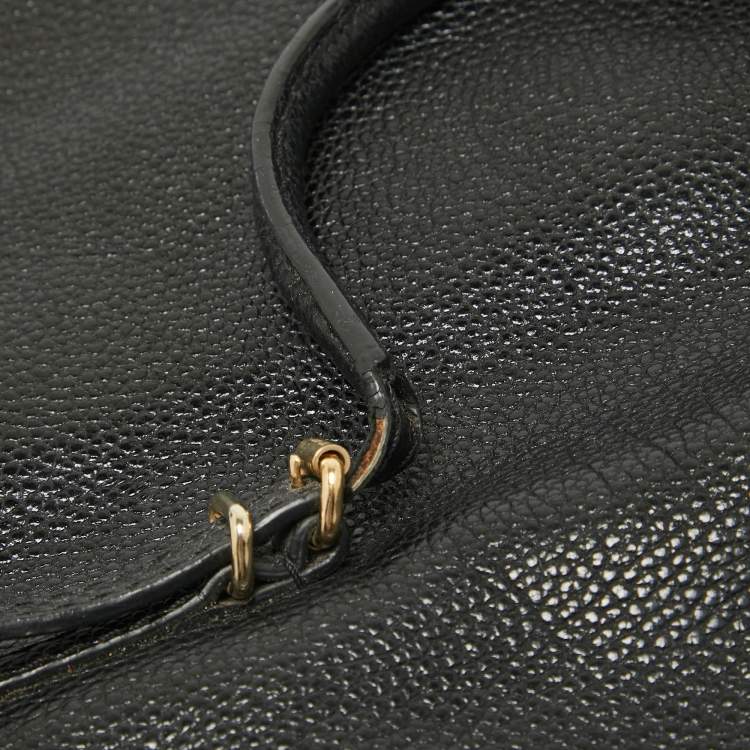 Pre Owned Carolina Herrera Black Leather Minuetto Flap Top Handle Bag