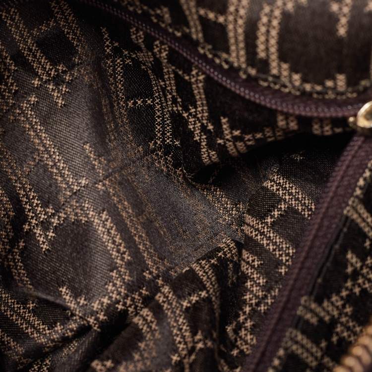 Pre Owned Carolina Herrera Dark Brown Quilted Leather Pleated Chain Satchel