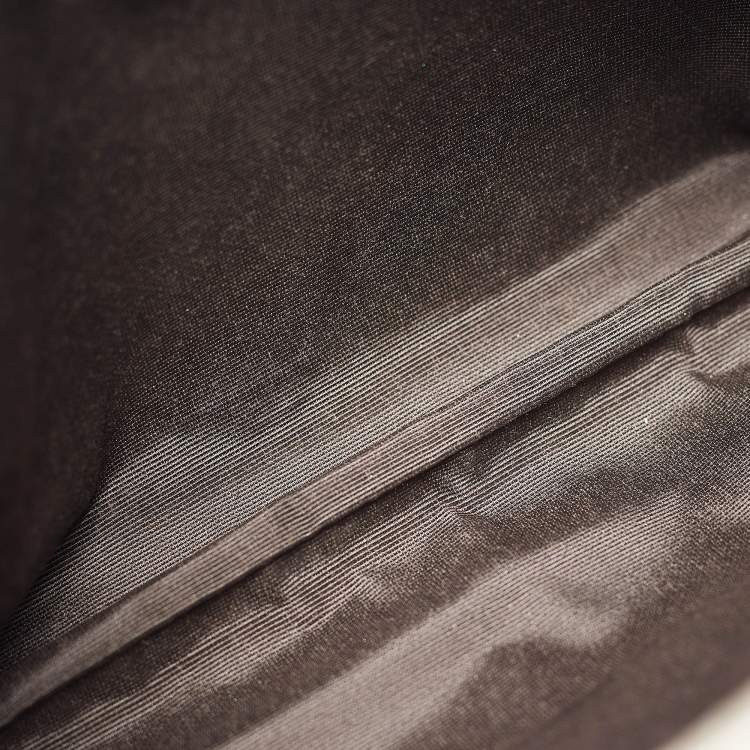 Pre Owned Carolina Herrera Silver Monogram Embossed Leather Audrey Shoulder Bag