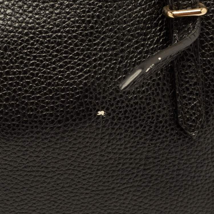Pre Owned Carolina Herrera Black Leather Minueto Flap Bag